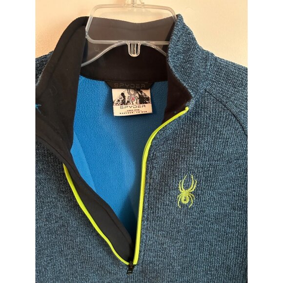 Spyder Blue Quarter-Zip Pullover Fleece Jacket Size M - Picture 3 of 8